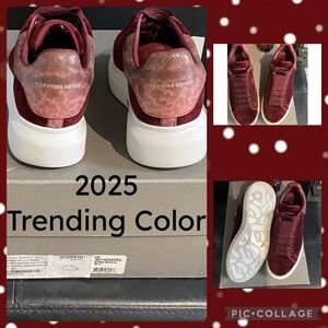 Alexander McQueen Burgundy Velvet sneakers